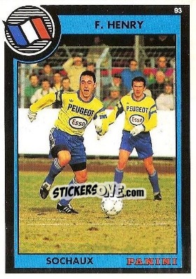 Figurina Fabrice Henry - U.N.F.P. Football Cards 1992-1993 - Panini
