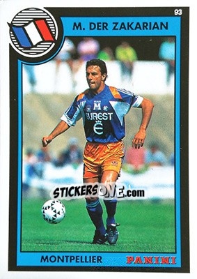 Figurina Michel Der Zakarian - U.N.F.P. Football Cards 1992-1993 n. 163 - Panini