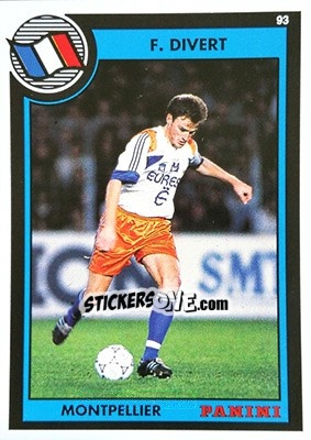 Figurina Fabrice Divert - U.N.F.P. Football Cards 1992-1993 n. 164 - Panini