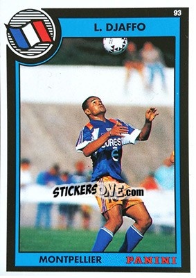 Sticker Laurent Djatto - U.N.F.P. Football Cards 1992-1993 n. 165 - Panini