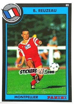Sticker Bertrand Reuzeau - U.N.F.P. Football Cards 1992-1993 - Panini