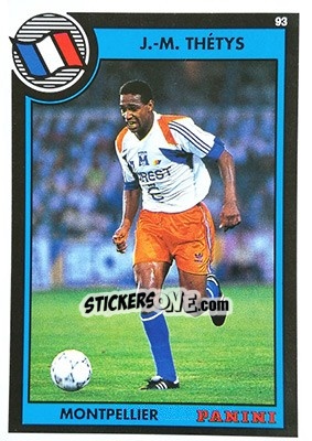 Sticker Jean-Manuel Thetis - U.N.F.P. Football Cards 1992-1993 - Panini