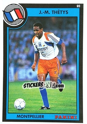 Sticker Jean-Manuel Thetis - U.N.F.P. Football Cards 1992-1993 n. 170 - Panini