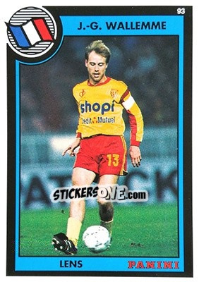 Figurina Jean-Guy Wallemme - U.N.F.P. Football Cards 1992-1993 n. 173 - Panini