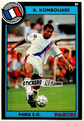 Sticker Antoine Kombouare - U.N.F.P. Football Cards 1992-1993 n. 180 - Panini