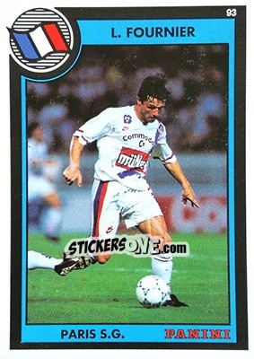 Sticker Laurent Fournier - U.N.F.P. Football Cards 1992-1993 n. 184 - Panini