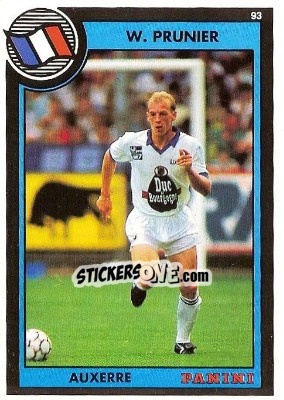Sticker William Prunier - U.N.F.P. Football Cards 1992-1993 n. 189 - Panini