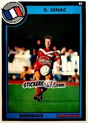 Sticker Didier Senac - U.N.F.P. Football Cards 1992-1993 n. 190 - Panini