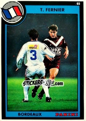 Sticker Theirry Fernier - U.N.F.P. Football Cards 1992-1993 n. 191 - Panini