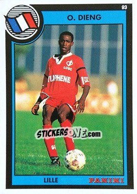 Sticker Oumar Dieng - U.N.F.P. Football Cards 1992-1993 n. 197 - Panini