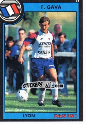 Sticker Franck Gava - U.N.F.P. Football Cards 1992-1993 - Panini