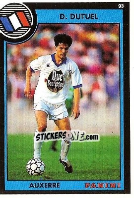 Sticker Daniel Dutuel - U.N.F.P. Football Cards 1992-1993 n. 202 - Panini