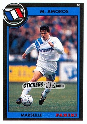 Sticker Manuel Amoros - U.N.F.P. Football Cards 1992-1993 n. 206 - Panini