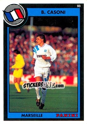 Sticker Bernard Casoni - U.N.F.P. Football Cards 1992-1993 n. 208 - Panini