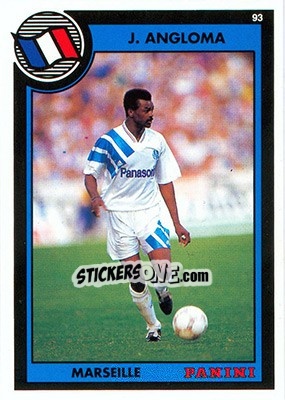 Sticker Jocelyn Angloma - U.N.F.P. Football Cards 1992-1993 n. 209 - Panini