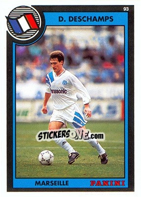Sticker Didier Deschamps - U.N.F.P. Football Cards 1992-1993 n. 212 - Panini