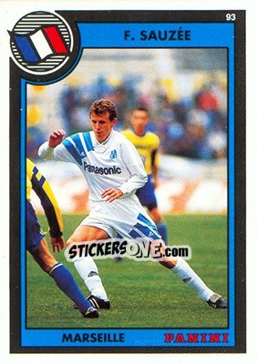 Sticker Franck Sauzee - U.N.F.P. Football Cards 1992-1993 n. 214 - Panini