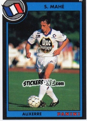 Sticker Stephane Mahe - U.N.F.P. Football Cards 1992-1993 n. 215 - Panini