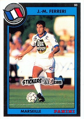 Figurina Jean-Marc Ferreri - U.N.F.P. Football Cards 1992-1993 - Panini
