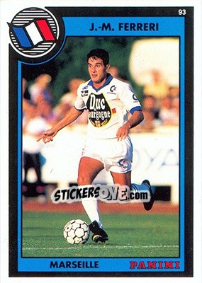 Figurina Jean-Marc Ferreri - U.N.F.P. Football Cards 1992-1993 n. 216 - Panini