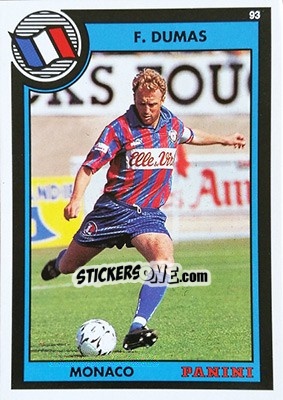 Sticker Franck Dumas - U.N.F.P. Football Cards 1992-1993 n. 219 - Panini