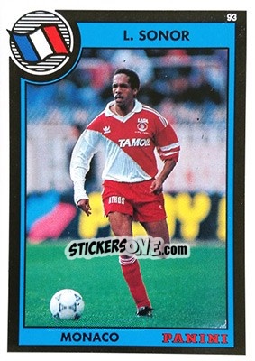 Sticker Luc Sonor - U.N.F.P. Football Cards 1992-1993 - Panini