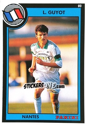 Sticker Laurent Guyot - U.N.F.P. Football Cards 1992-1993 n. 224 - Panini