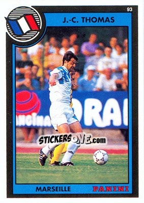Sticker Jean-Christophe Thomas - U.N.F.P. Football Cards 1992-1993 - Panini
