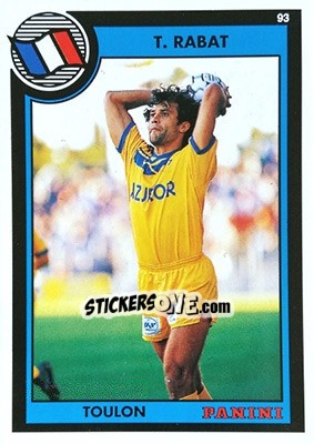 Figurina Thierry Rabat - U.N.F.P. Football Cards 1992-1993 - Panini