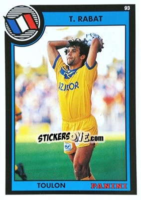 Sticker Thierry Rabat - U.N.F.P. Football Cards 1992-1993 n. 241 - Panini