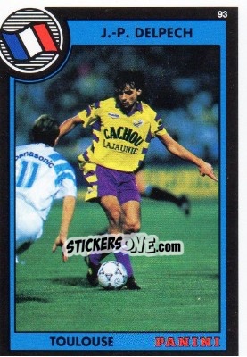 Figurina Jean-Philippe Delpech - U.N.F.P. Football Cards 1992-1993 - Panini