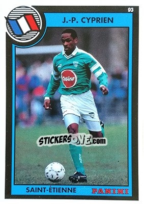 Sticker Jean-Pierre Cyprien - U.N.F.P. Football Cards 1992-1993 n. 255 - Panini
