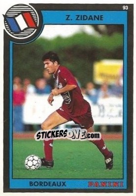 Sticker Zinedine Zidane - U.N.F.P. Football Cards 1992-1993 n. 261 - Panini