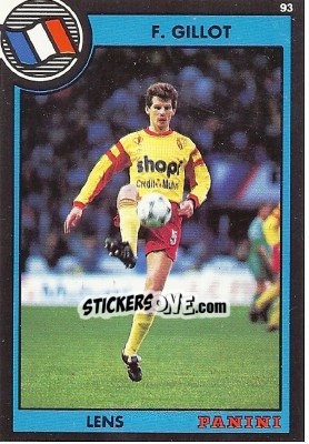 Sticker Francis Gillot - U.N.F.P. Football Cards 1992-1993 - Panini