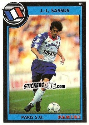 Figurina Jean-Luc Sassus - U.N.F.P. Football Cards 1992-1993 - Panini