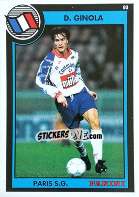 Sticker David Ginola - U.N.F.P. Football Cards 1992-1993 - Panini