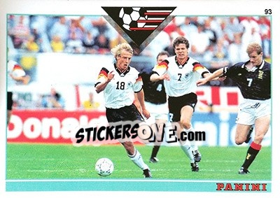 Figurina Jurgen Klinsmann - U.N.F.P. Football Cards 1992-1993 - Panini