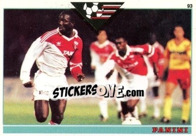 Sticker George Weah - U.N.F.P. Football Cards 1992-1993 n. 317 - Panini