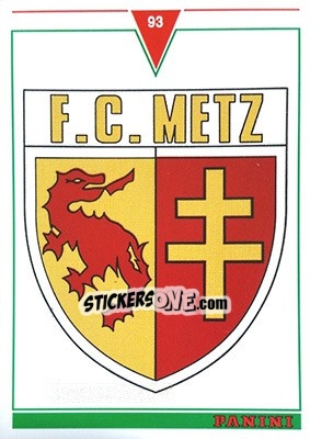 Sticker Metz - U.N.F.P. Football Cards 1992-1993 n. 349 - Panini