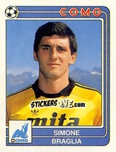 Sticker Simone Braglia - Calciatori 1986-1987 n. 95 - Panini