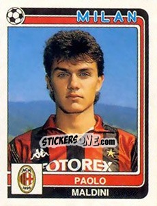 Sticker Paolo Maldini - Calciatori 1986-1987 n. 184 - Panini
