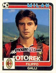 Sticker Filippo Galli - Calciatori 1986-1987 n. 196 - Panini