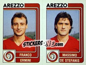 Sticker Franco Ermini / Massimo De Stefanis - Calciatori 1986-1987 - Panini