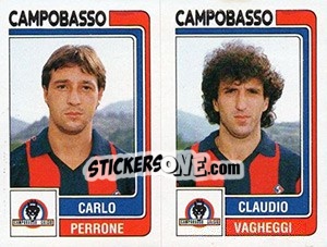 Sticker Carlo Perrone / Claudio Vagheggi - Calciatori 1986-1987 - Panini