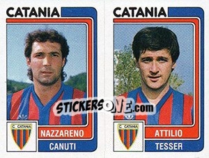 Sticker Mazzareno Canuti / Attilio Tesser - Calciatori 1986-1987 n. 370 - Panini