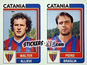 Sticker Walter Allievi / Piero Braglia - Calciatori 1986-1987 n. 371 - Panini