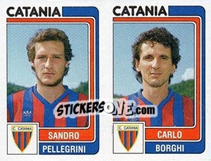 Cromo Sandro Pellegrini / Carlo Borghi - Calciatori 1986-1987 - Panini