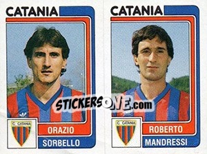 Sticker Orazio Sorbello / Roberto Mandressi - Calciatori 1986-1987 n. 373 - Panini