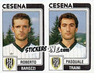 Sticker Roberto Barozzi / Pasquale Traini - Calciatori 1986-1987 n. 381 - Panini