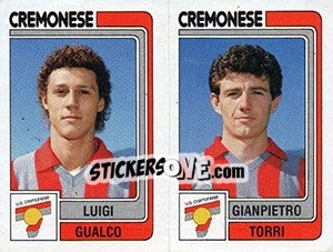 Sticker Luigi Gualco / Gianpietro Torri - Calciatori 1986-1987 n. 387 - Panini
